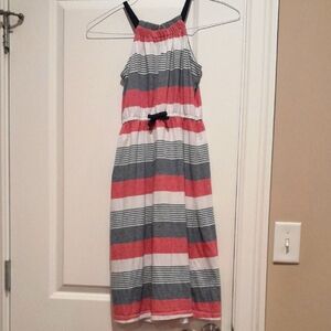 Gymboree Girls Size 10 Striped Halter Dress in Red, White, and Blue